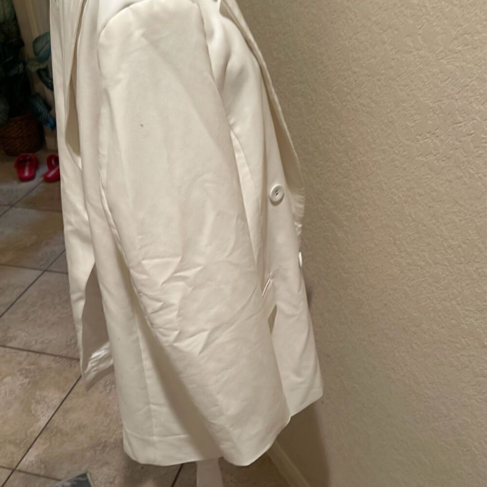 Bardot Women's M Relaxed Oversized Blazer Jacket Cream White Long Minimalist New - Picture 7 of 10